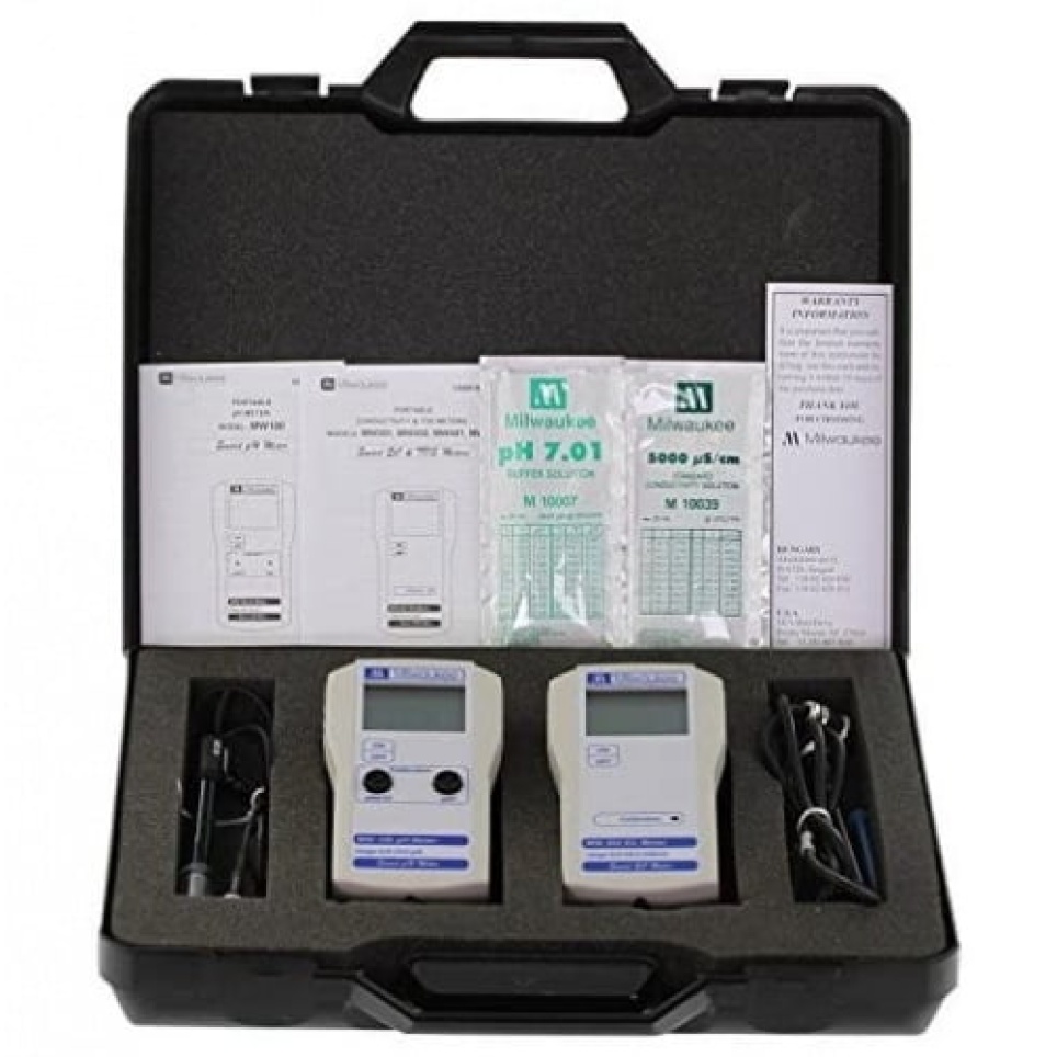 Maletín Profesional pH y EC Milwaukee (MW100 + MW302)